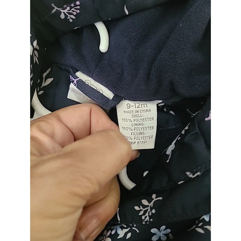 Koala Kids Floral Blue Jacket 9-12 Months Water Repellent Super!